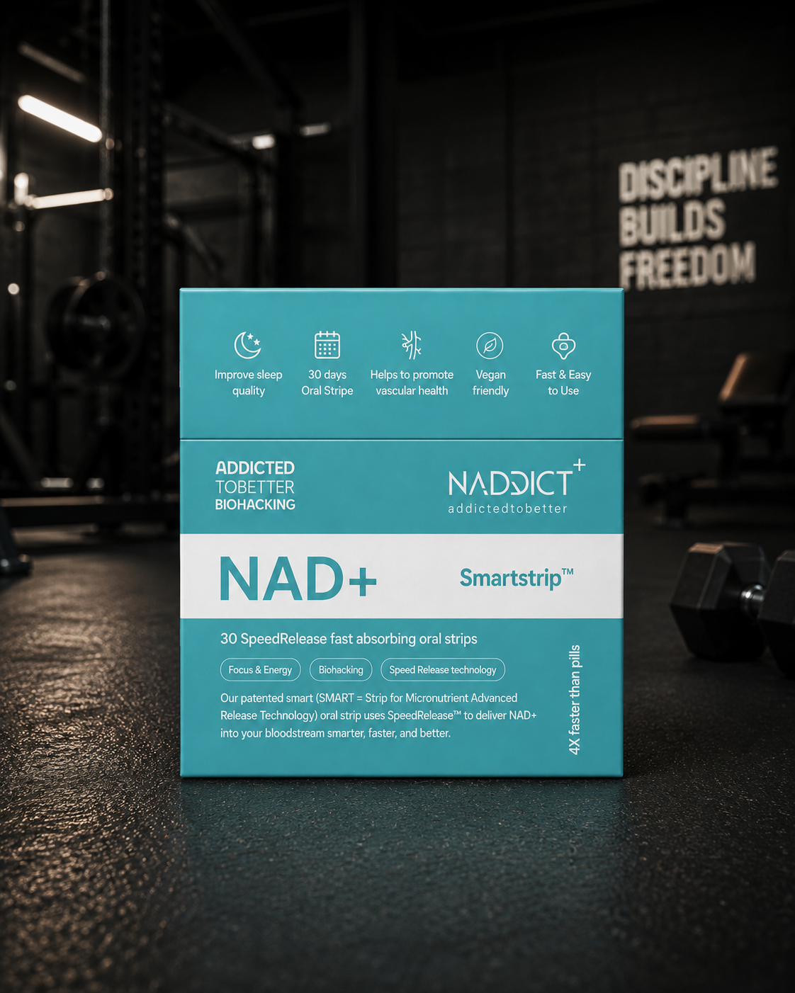 Producto NAD+ SmartStrip+ en el gimnasio